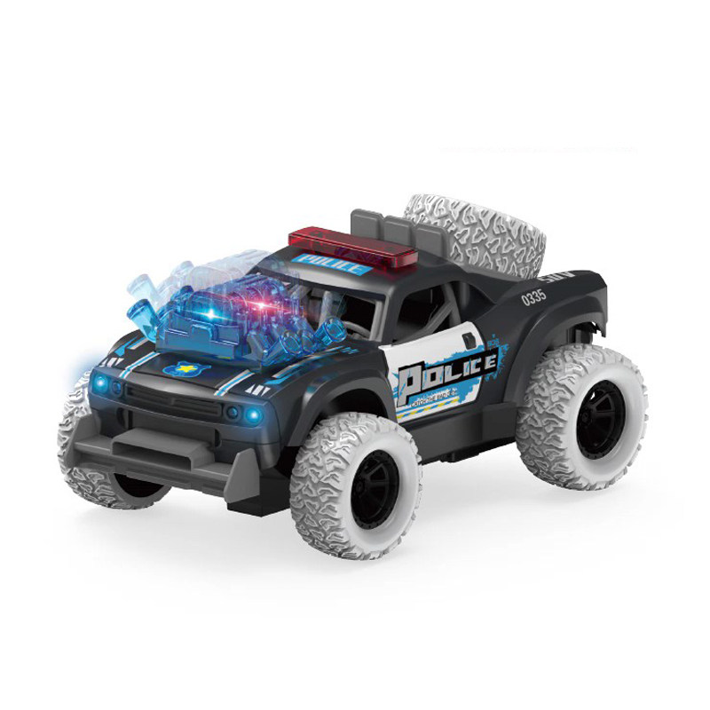 仿真惯性声光特警越野卡车特技抖动警察车模型儿童玩具生日礼物