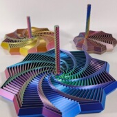 创意3D打印多边形星形旋转层层塔带手柄减压解压发泄儿童玩具礼物