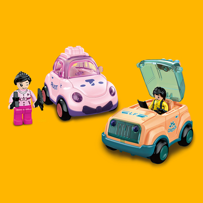 小车中性惯性带小人玩具