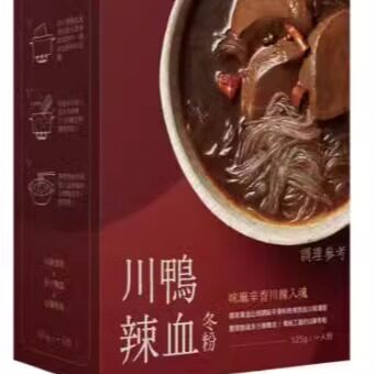 现货台湾特产贾静雯的粉贾以食日川辣鸭血冬粉525g一人份待煮粉丝