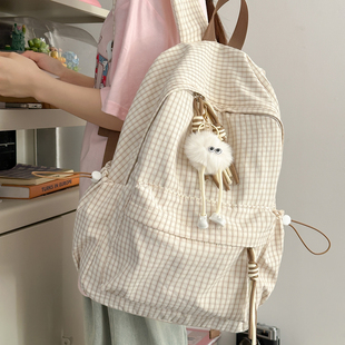 书包女生大学生2025新款 小众高颜值轻便双肩包高中初中生电脑背包