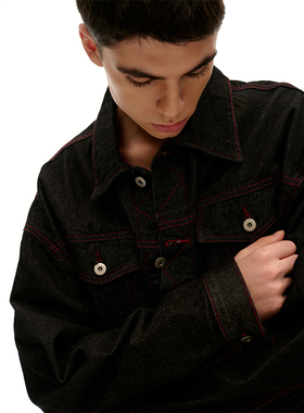 TMOR春夏新款cleanfit简约通勤廓形复古牛仔外套