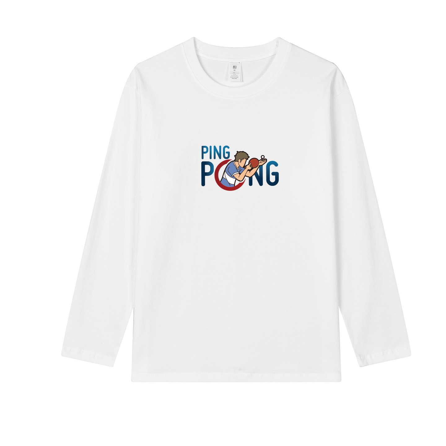 长袖乒乓球服纯棉球衣T恤男女周边运动训练春秋冬保暖队服上衣