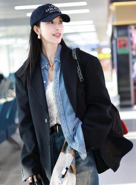 黑色西装外套女气质设计感2025新款西服宽松休闲职业装春秋小西装