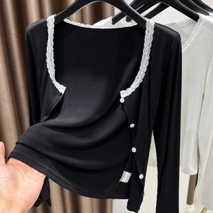 薄款 大码 外搭蕾丝花边长袖 女裝胖mm夏季 短外套 莫代尔披肩防晒开衫