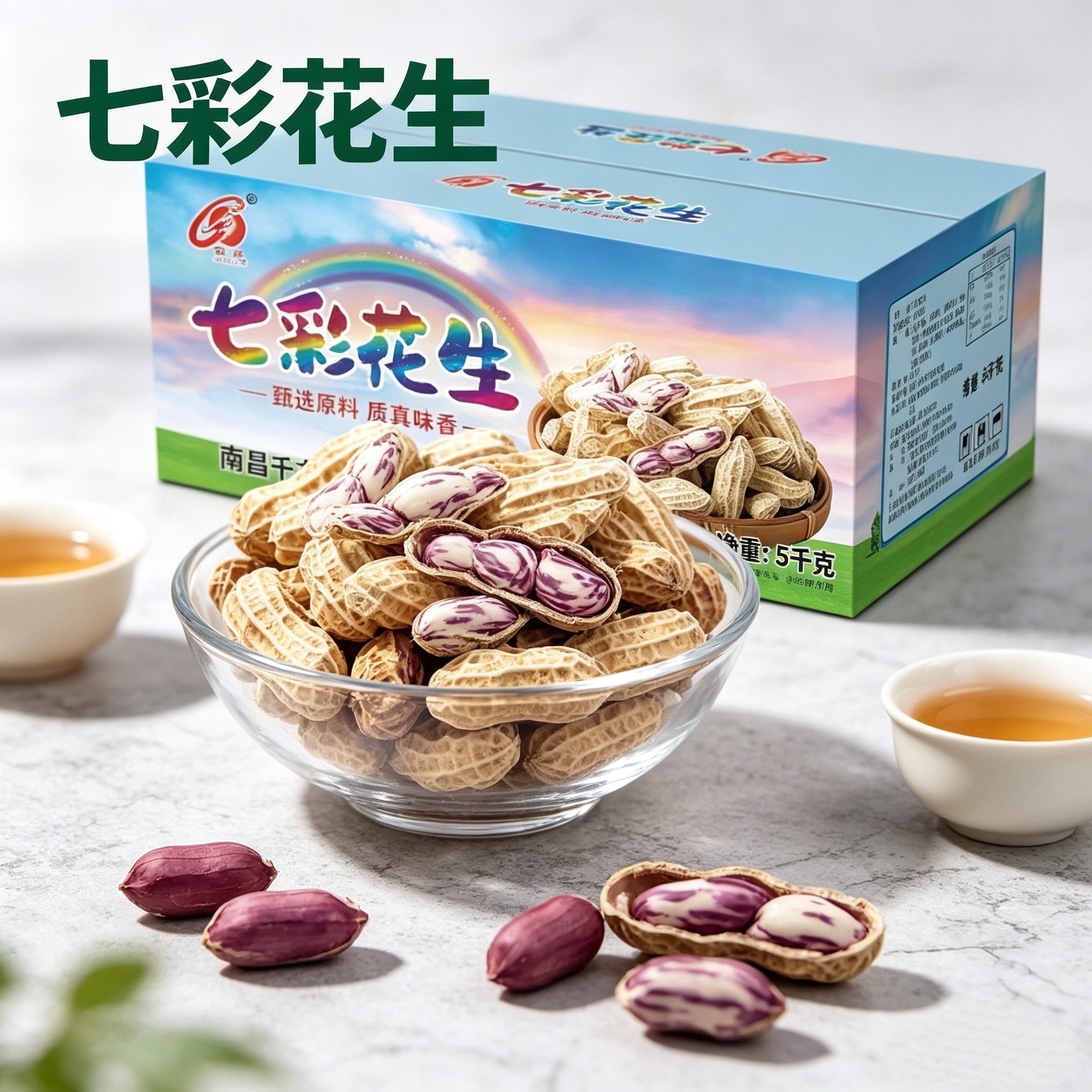 千龙七彩花生大颗粒带壳新货散装咸干特产炒货休闲零食下酒菜图片