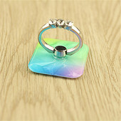 星空闪钻指环扣手机支架 通用支架 创意渐变菱形纹支架桌面粘贴式