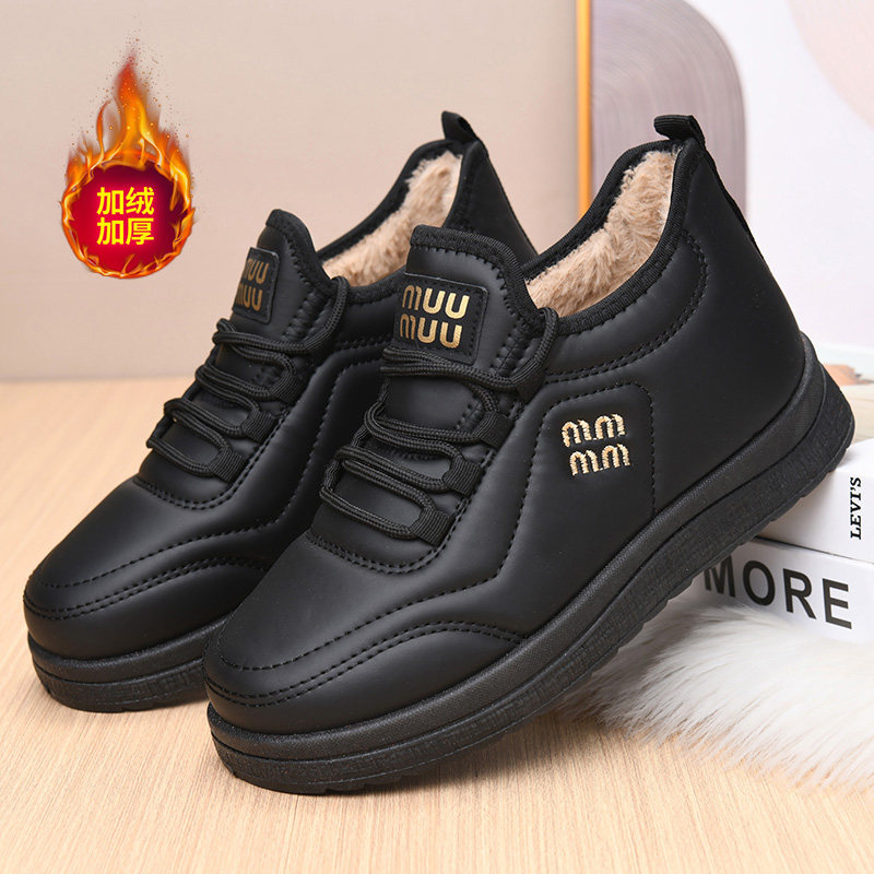 女士棉鞋皮面防水防滑外穿一脚蹬妈妈鞋加绒加厚保暖新款雪地靴女,女鞋,传统布鞋,淘宝优惠券,粉丝福利购,淘宝优惠卷