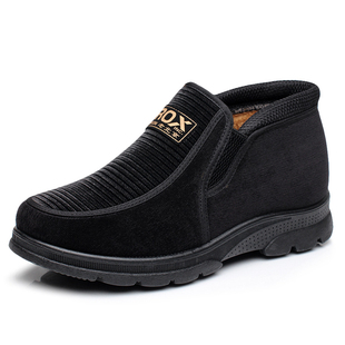 老北京布鞋男款棉鞋冬季高帮加绒保暖男鞋防滑加厚中老年爸爸棉靴