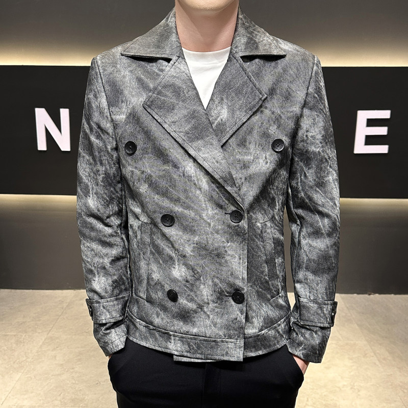 2025秋冬男士新款PU外套青少年时尚百搭仿皮修身休闲帅气夹克上衣