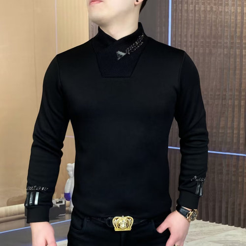 高端欧货男士加绒加厚卫衣