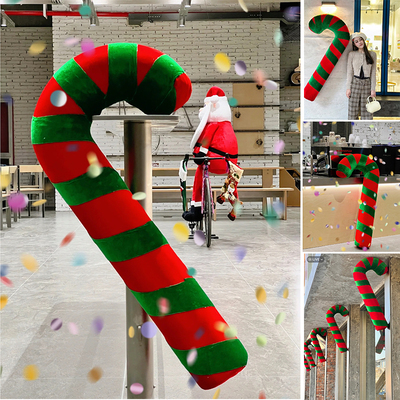 新年春节日红色拐杖布置景糖果装饰摆件拍照打卡点店铺门头装饰