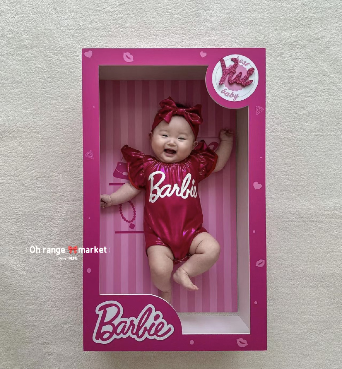 바비 상자 어린이 사진 사진 소품 체크인 포인트 창 장식 장식품 생일 이벤트 파티