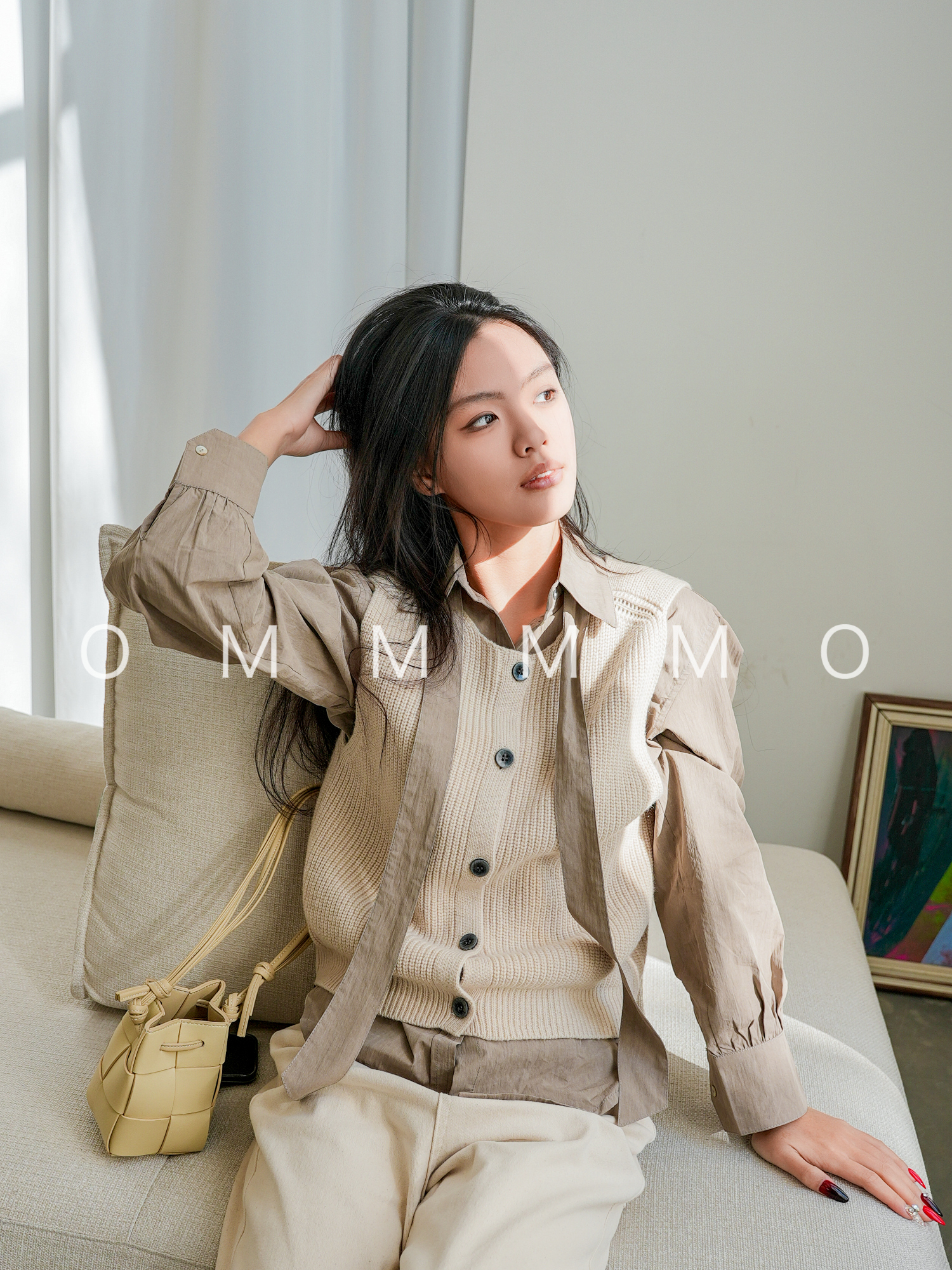 设计感两穿白色针织马甲女开衫2024春新款复古外搭叠穿毛衣背心