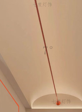 长条极简无主灯超长细软玄关过道氛围线形钢条爱马仕橙色天际线灯