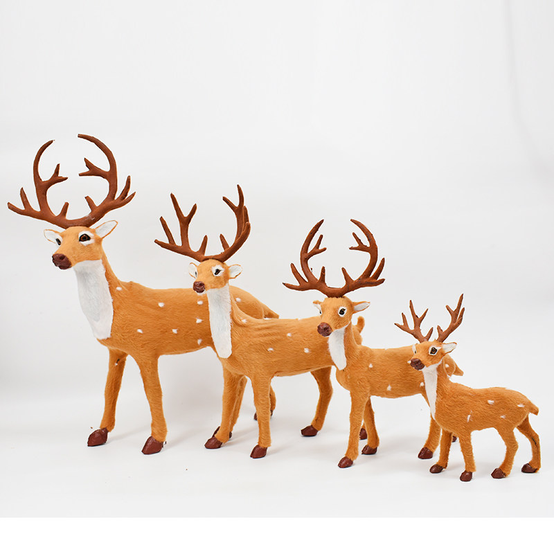 仿真梅花鹿小鹿圣诞装饰鹿森系拍摄道具创意家居桌面装饰动物摆件