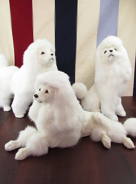 高仿真贵妇犬毛绒玩具摆件包邮