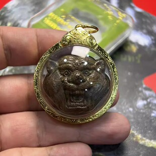 龙婆撒空 2555瓦噶龙 冠兰虎头 配原庙盒 泰国手工艺品吊坠