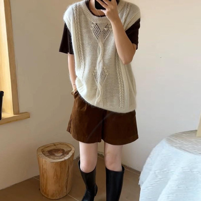 文艺灯芯绒短裤小个子宽松显瘦