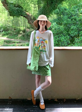 自制日系绿色波点亮片包臀短裙女甜美辣妹风小众设计感直筒半身裙
