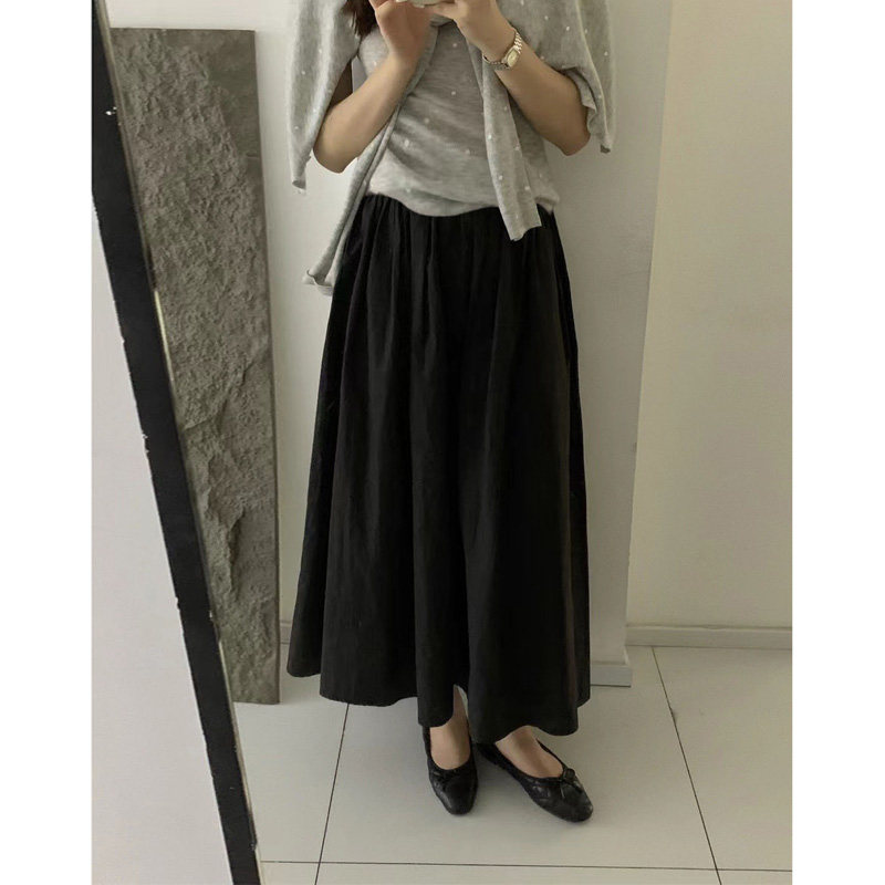 自制黑色工装风高腰气质半身裙女早秋bf港风高级感遮胯中长A字裙