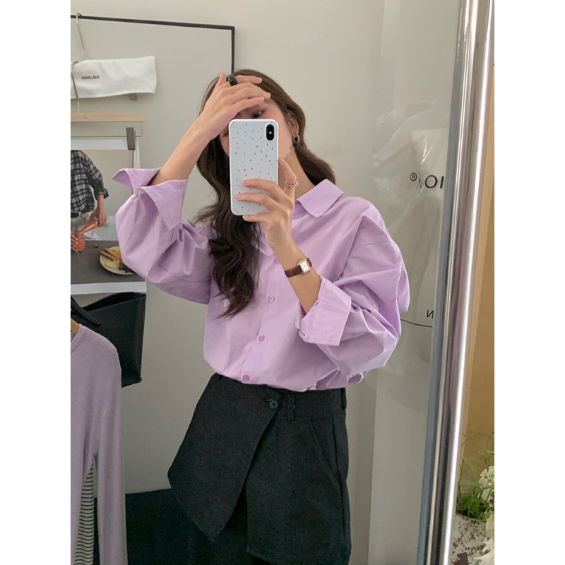 高级感休闲多巴胺色防晒衬衣