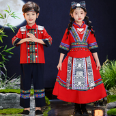 盛装 壮族服装 儿童三月三广西新款 短裙少数民族演出服土家女童衣服