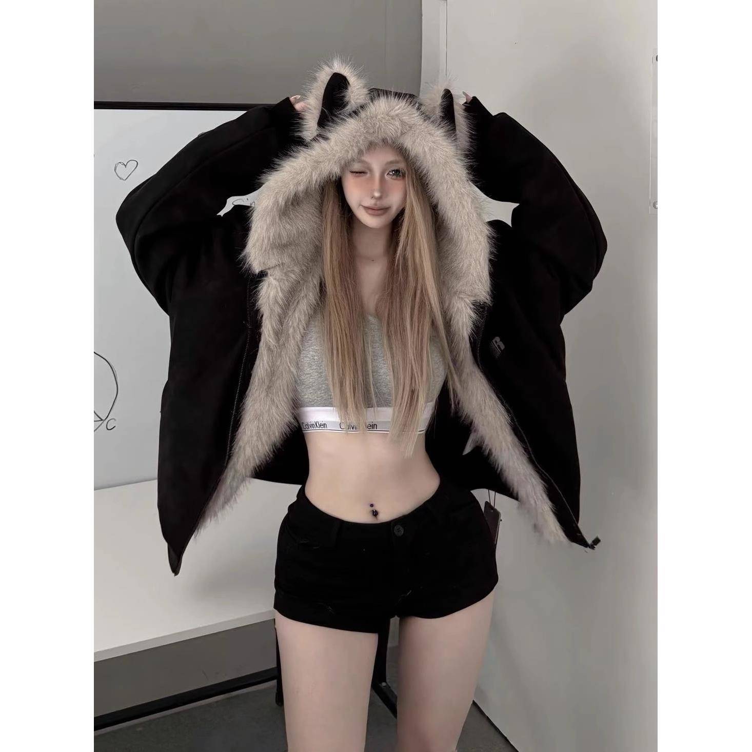 座山雕棉衣棉服女款2025新款冬季派克服小个子棉袄加绒加厚外套潮