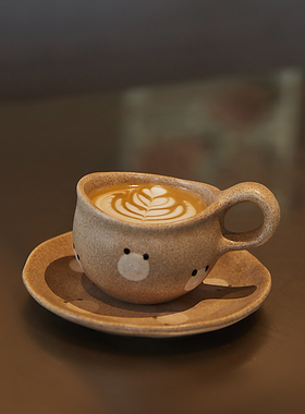 手作复古杯咖啡杯陶瓷杯子粗陶小特别好看茶杯水杯精致迷你马克杯