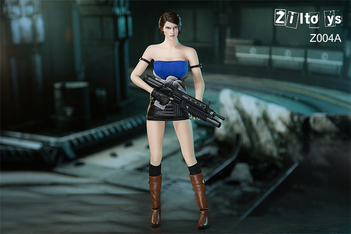 现货ziltoys 1/6女兵人z004生化危机美女特警吉尔可动兵人偶 套装