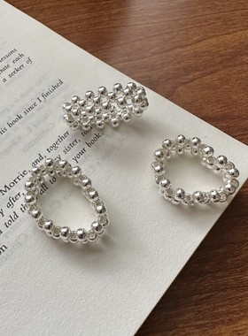 925纯银韩版小众设计感基础款手工编织表带戒指韩系时髦ISN风指环