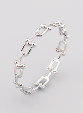 新品简约微镶钻气质女士手环时尚小众手镯饰品跨境网红热款