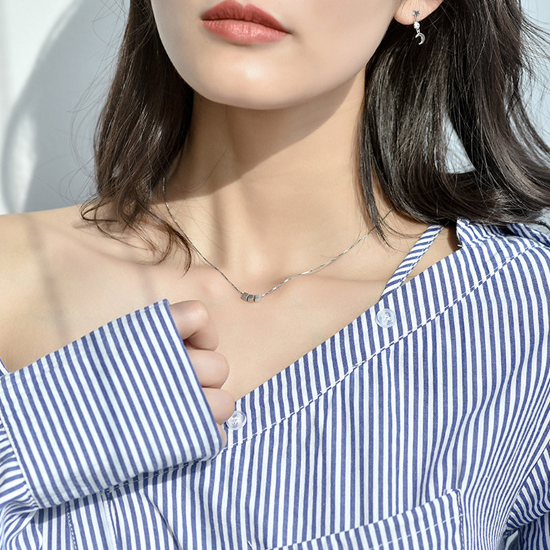 项链吊坠方块女学生纯银日韩锁骨链饰品简约气质生日礼物成人百搭在类目 饰品/流行首饰/时尚饰品新, 项链中 - 来自Buy2taobao.com提供专业的淘宝代购服务