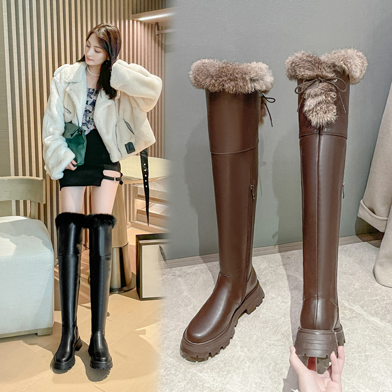 雪地靴过膝靴加厚加绒长筒靴棉靴