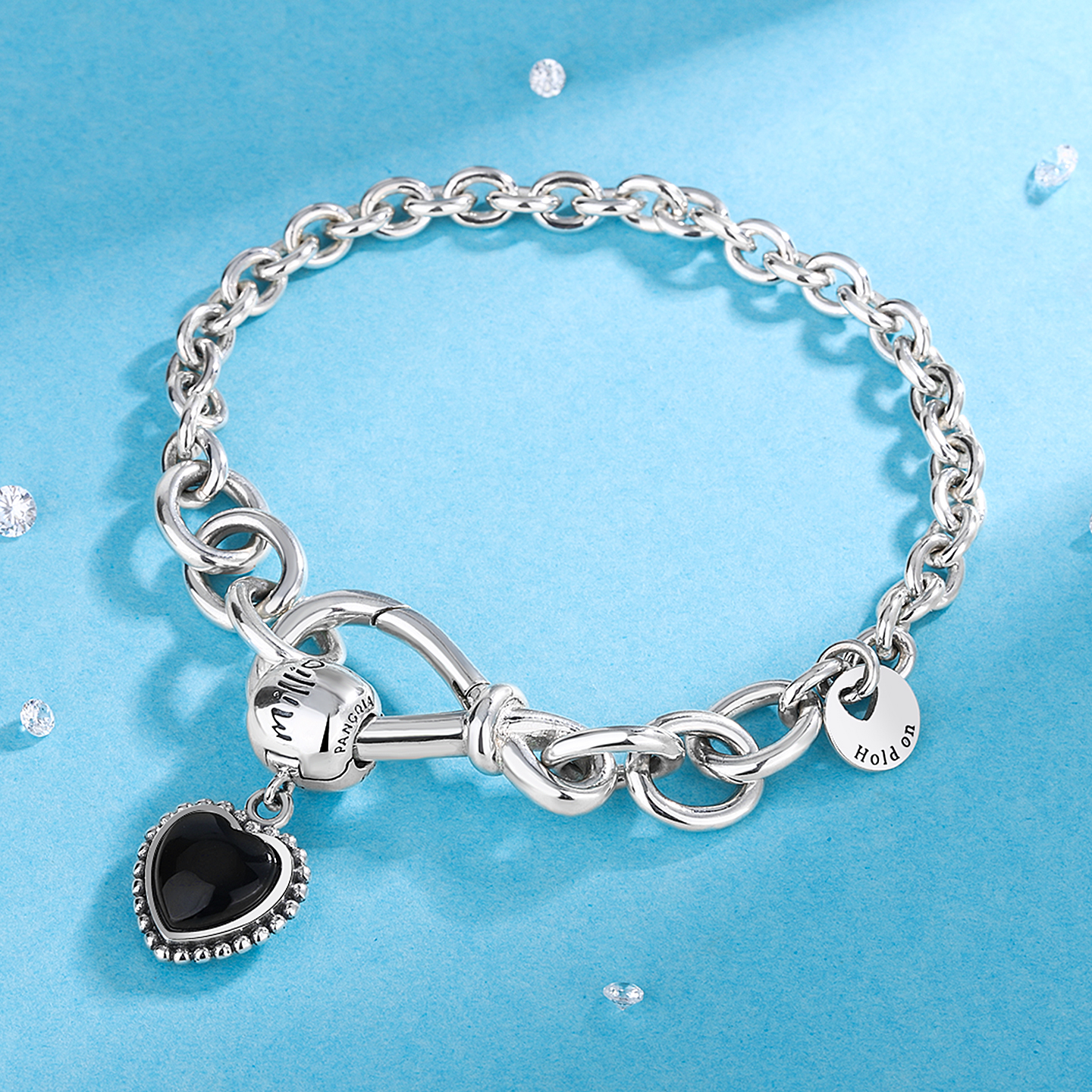 潘家小众饰品高级感心形纯银手链