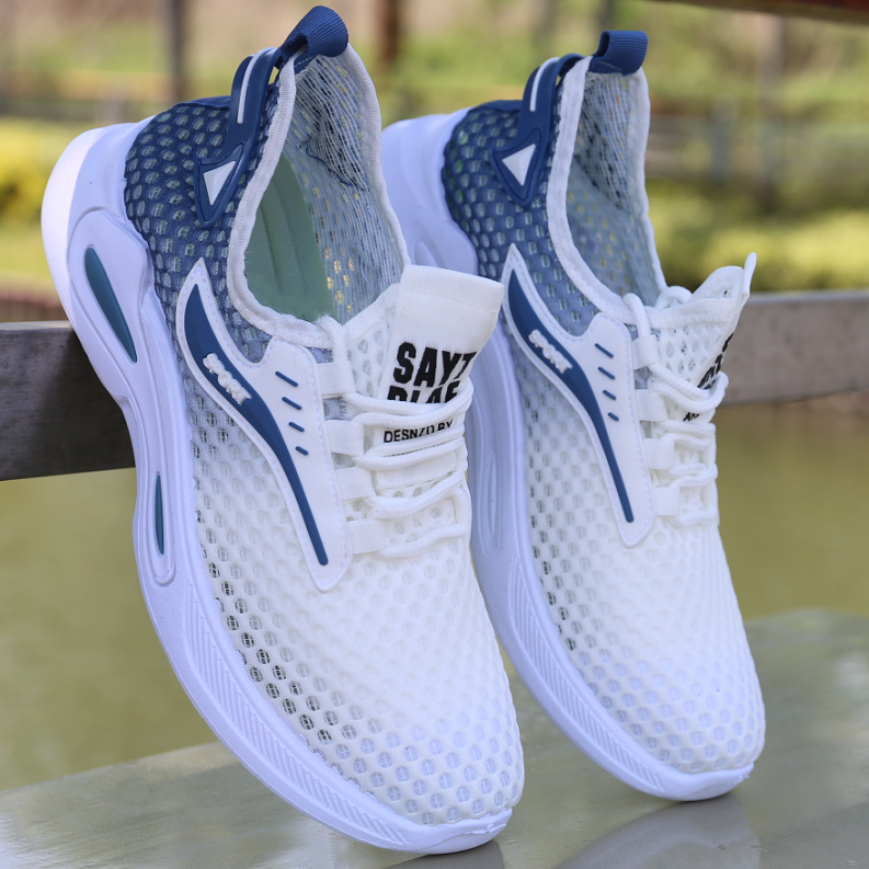 网鞋男夏季镂空透气网面运动鞋轻便软底休闲防滑跑步鞋男洞洞凉鞋