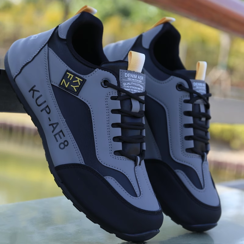 男鞋秋冬季高档休闲运动鞋皮面