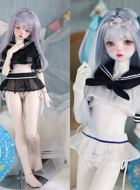 三四分bjd sd娃娃衣服套装网纱水手服内衣裤套装1/3 1/4