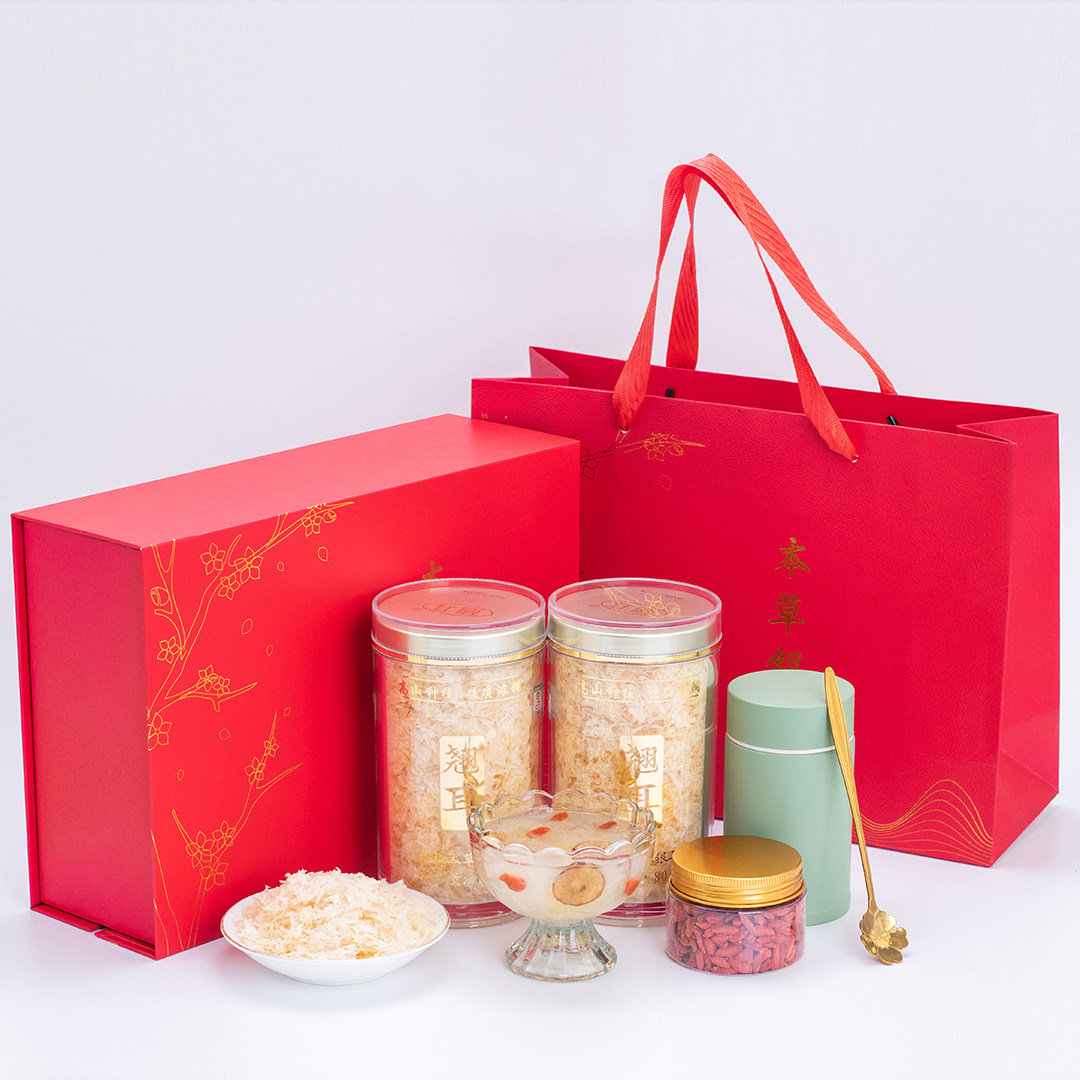 古田本草有机银耳160克礼盒装免煮免煮开水焖20分钟可食用配杯勺