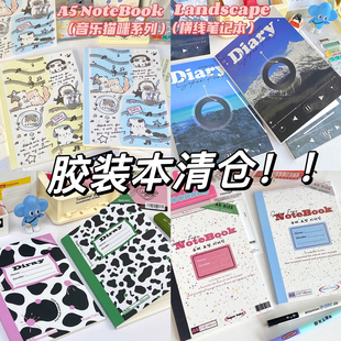 ins美式复古笔记本学生高颜值创意本子a5横线记事本胶装本大合集