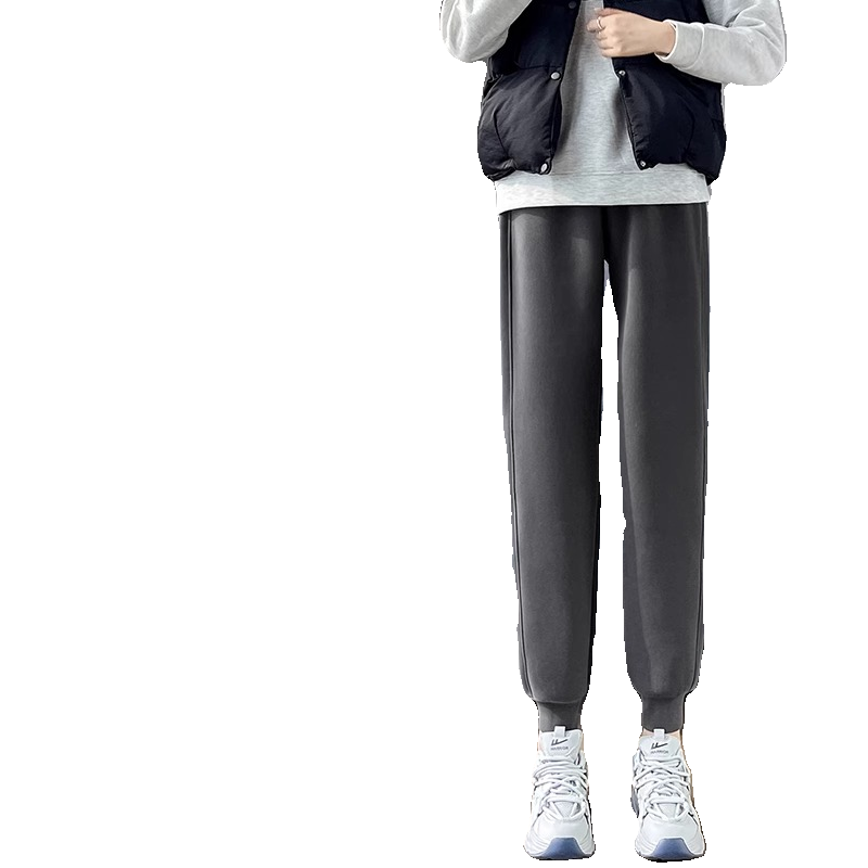 防风裤2025年新款宽松加绒女休闲裤春秋季大码棉保暖运动束脚卫裤