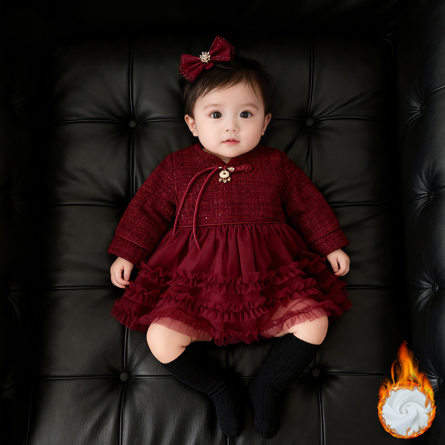 一周岁女宝礼服冬装洋气连衣裙婴儿女孩宝宝生日抓周宴公主裙衣服