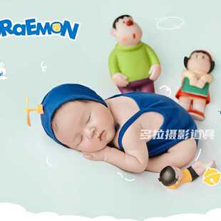 展会新款新生儿摄影主题男宝服装婴儿百天宝宝拍照道具满月照衣服