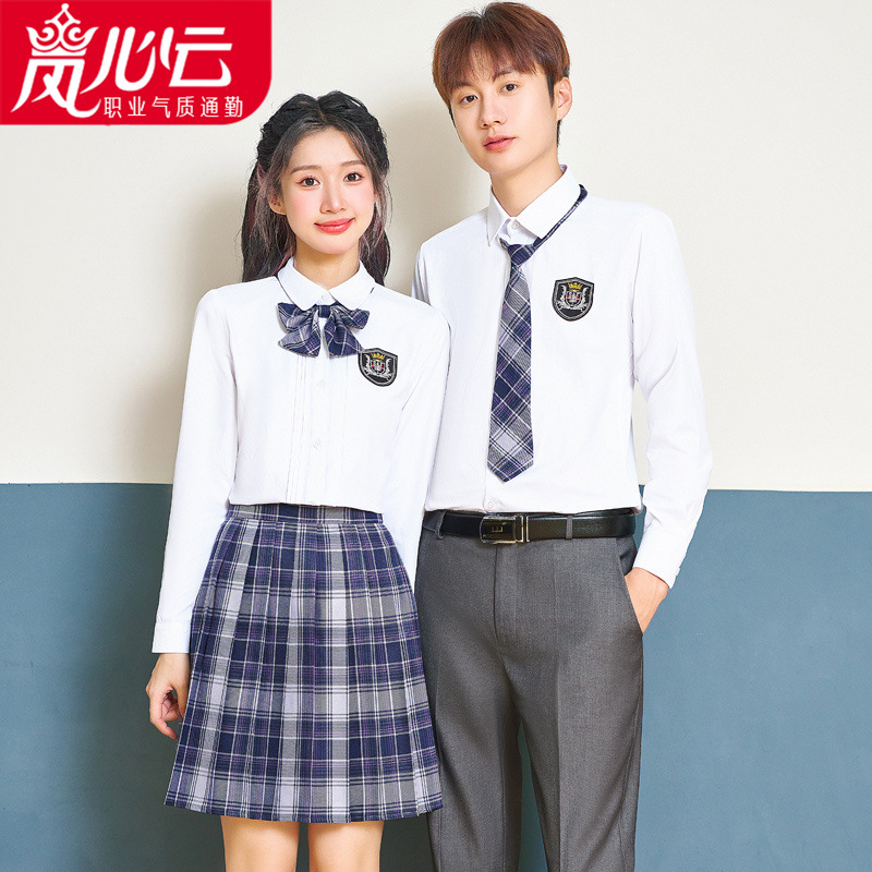 方领长袖男女同款jk衬衫制服衬衫