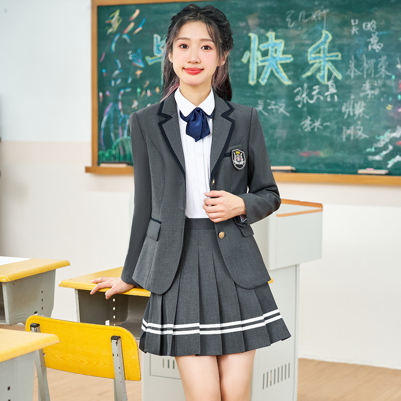 长袖学院风套装女2职业女裙套装