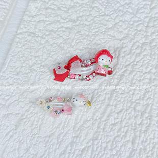 马尔济斯kt华子发夹爱心夹水滴夹轻奢约克夏雪纳瑞diy饰品马尔泰