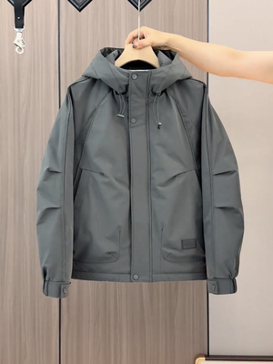 羽绒服男士冬季2025新款连帽潮牌袄子高端轻薄短款加厚外套男冬装