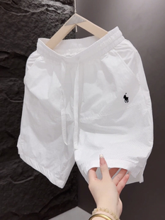 打孔休闲百搭简约刺绣休闲短裤 2025夏季 速干透气五分裤 男士 男 新款