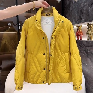加厚微宽松保暖外套短款 立领羽绒服男士 排骨羽绒服潮 新款 2025冬季