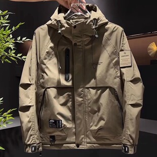 百搭防寒服韩版 二棉冲锋衣时尚 帅气棉衣夹克夹棉外套男 男士 秋冬季